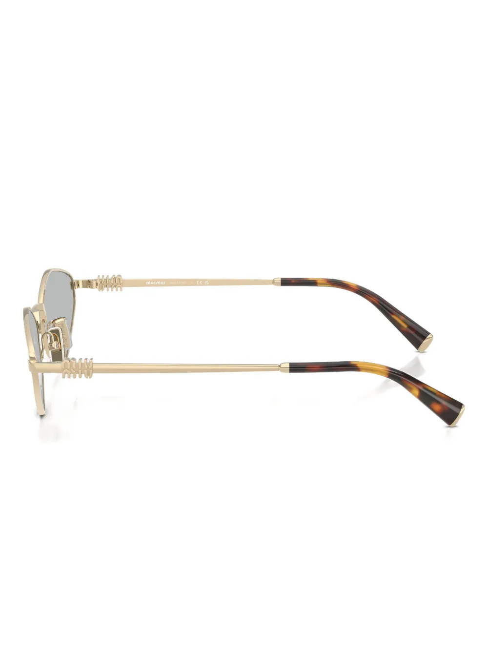 Miu Miu Geometric-frame Sunglasses In Gold