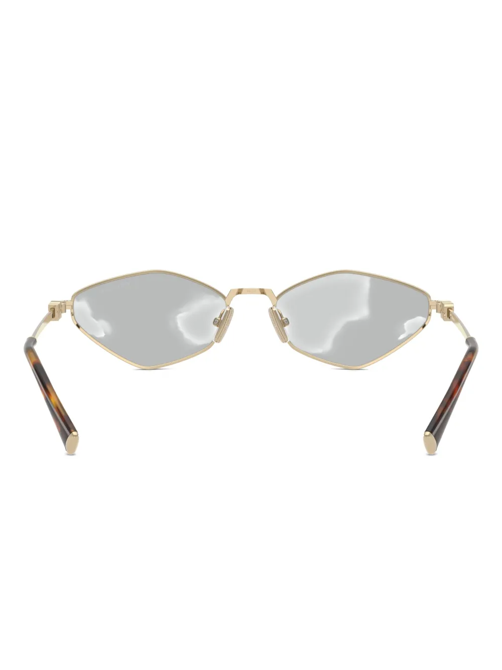Miu Miu Geometric-frame Sunglasses In Gold