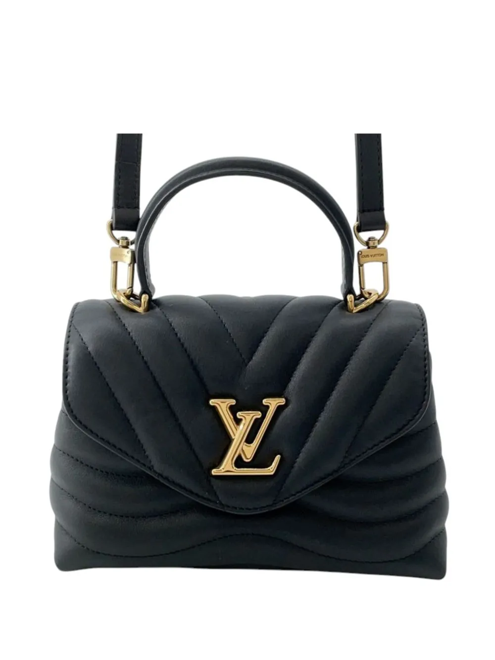 Pre-owned Louis Vuitton 2021-2025 Calfskin Hold Me New Wave Satchel In Black