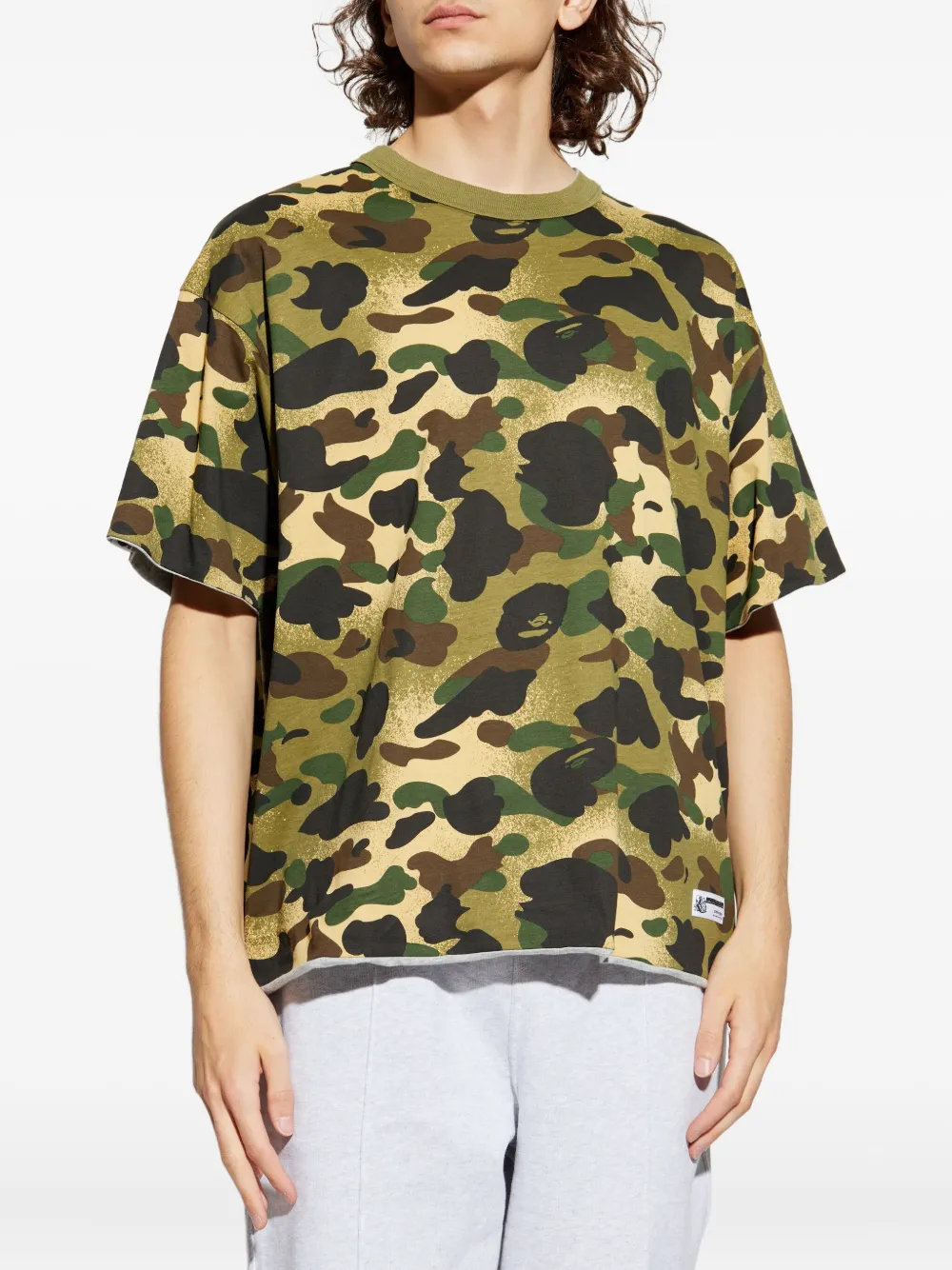 A BATHING APE Double Face katoenen T-shirt Grijs