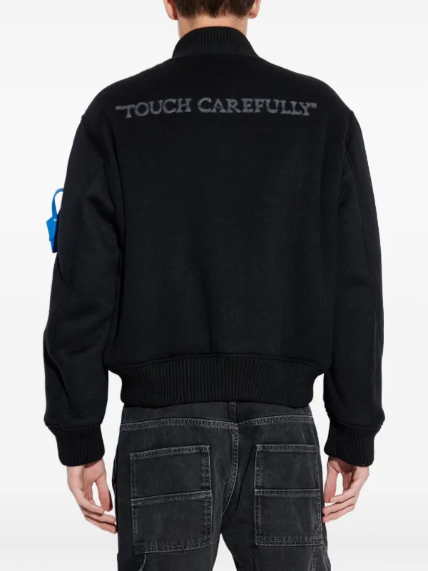 Off-White ロゴ ボンバージャケット | ブラック | FARFETCH JP