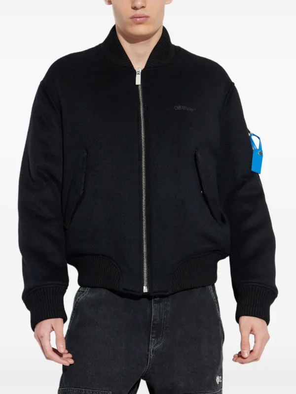 Off-White ロゴ ボンバージャケット | ブラック | FARFETCH JP