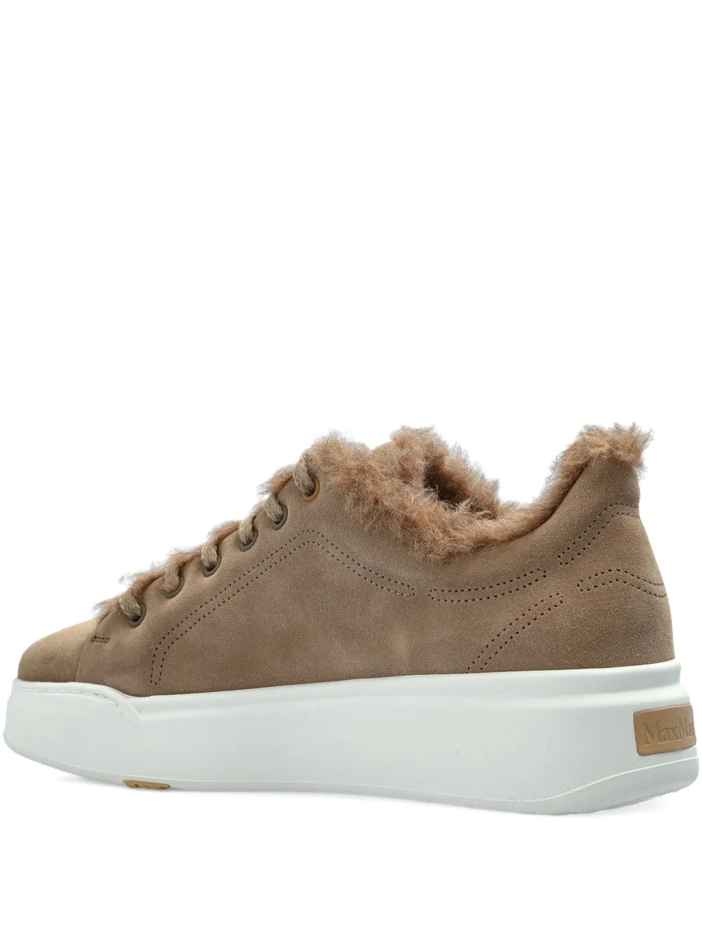 Max Mara Sneakers met afwerking van bont Beige
