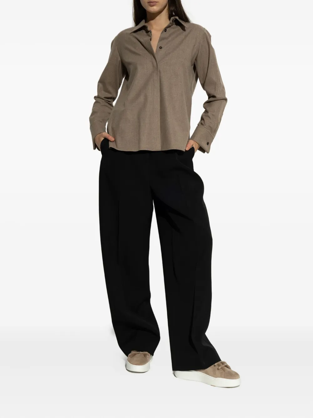 Max Mara Sneakers met afwerking van bont Beige