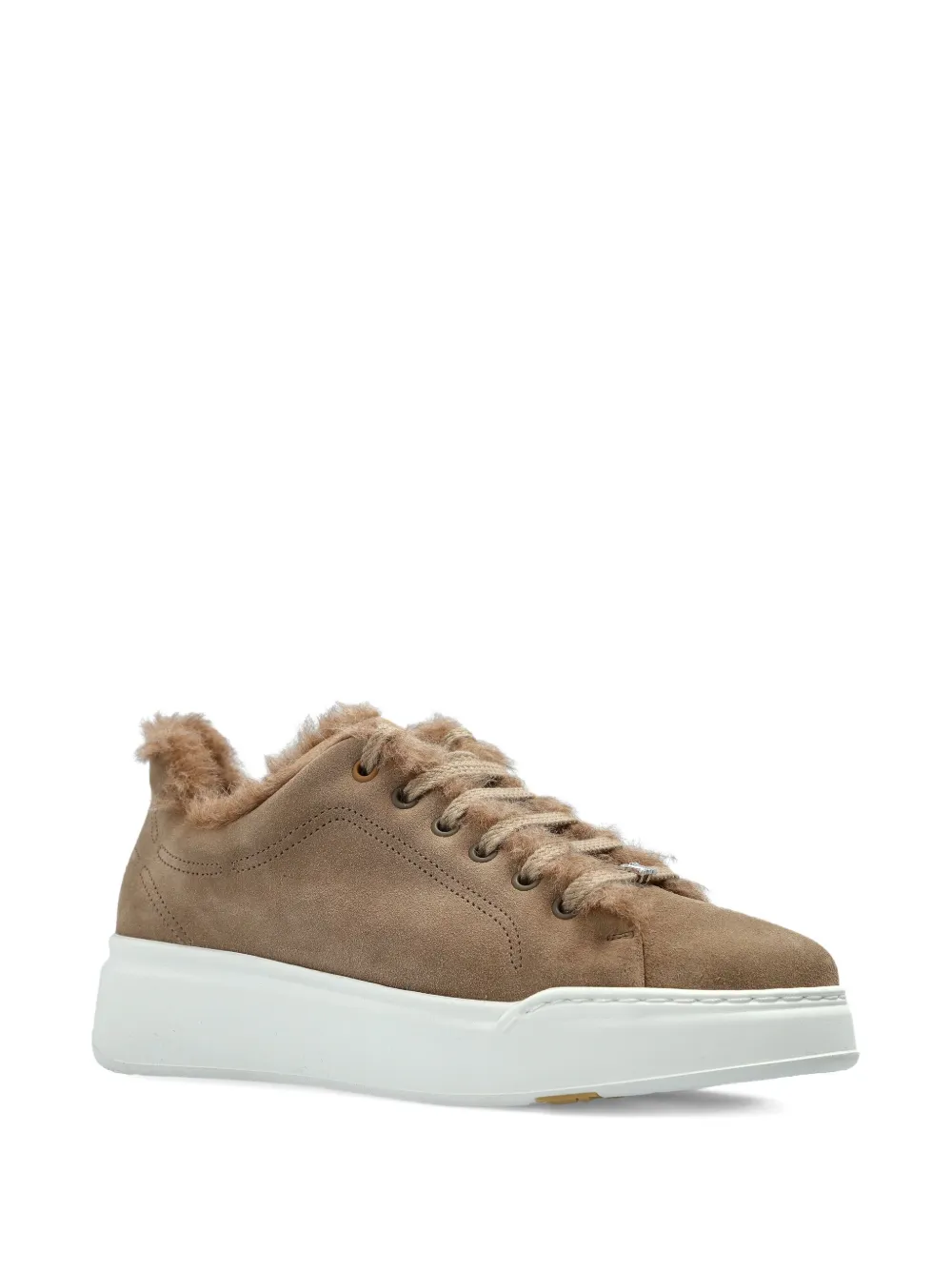 Max Mara Sneakers met afwerking van bont Beige