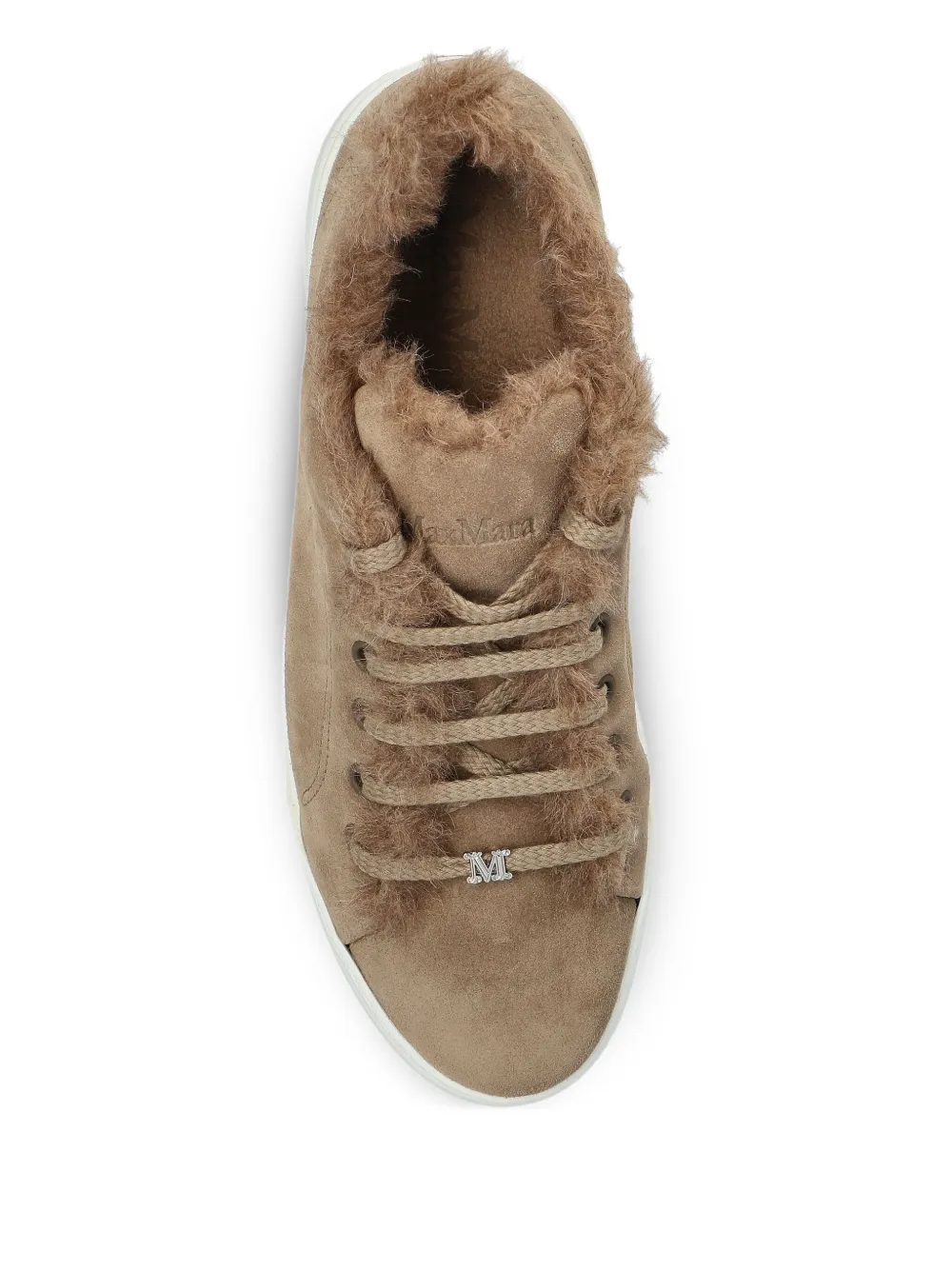 Max Mara Sneakers met afwerking van bont Beige