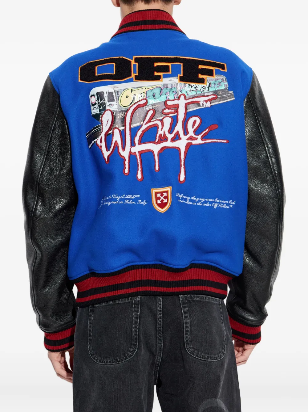 Off-white Embroidery-logo Bomber Jacket In Multi