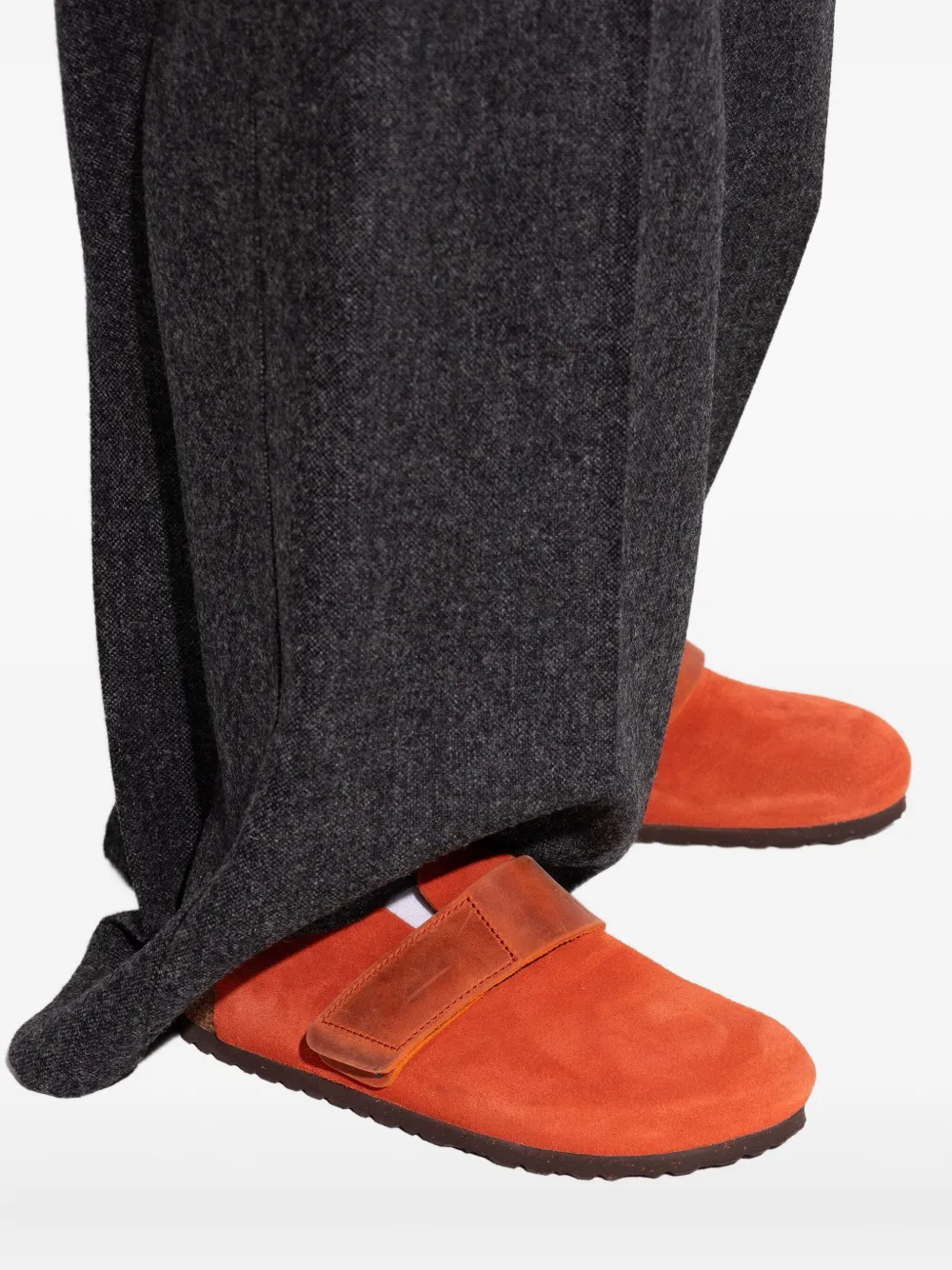 Birkenstock Loma Strap Nubuck Leather Mules In Orange