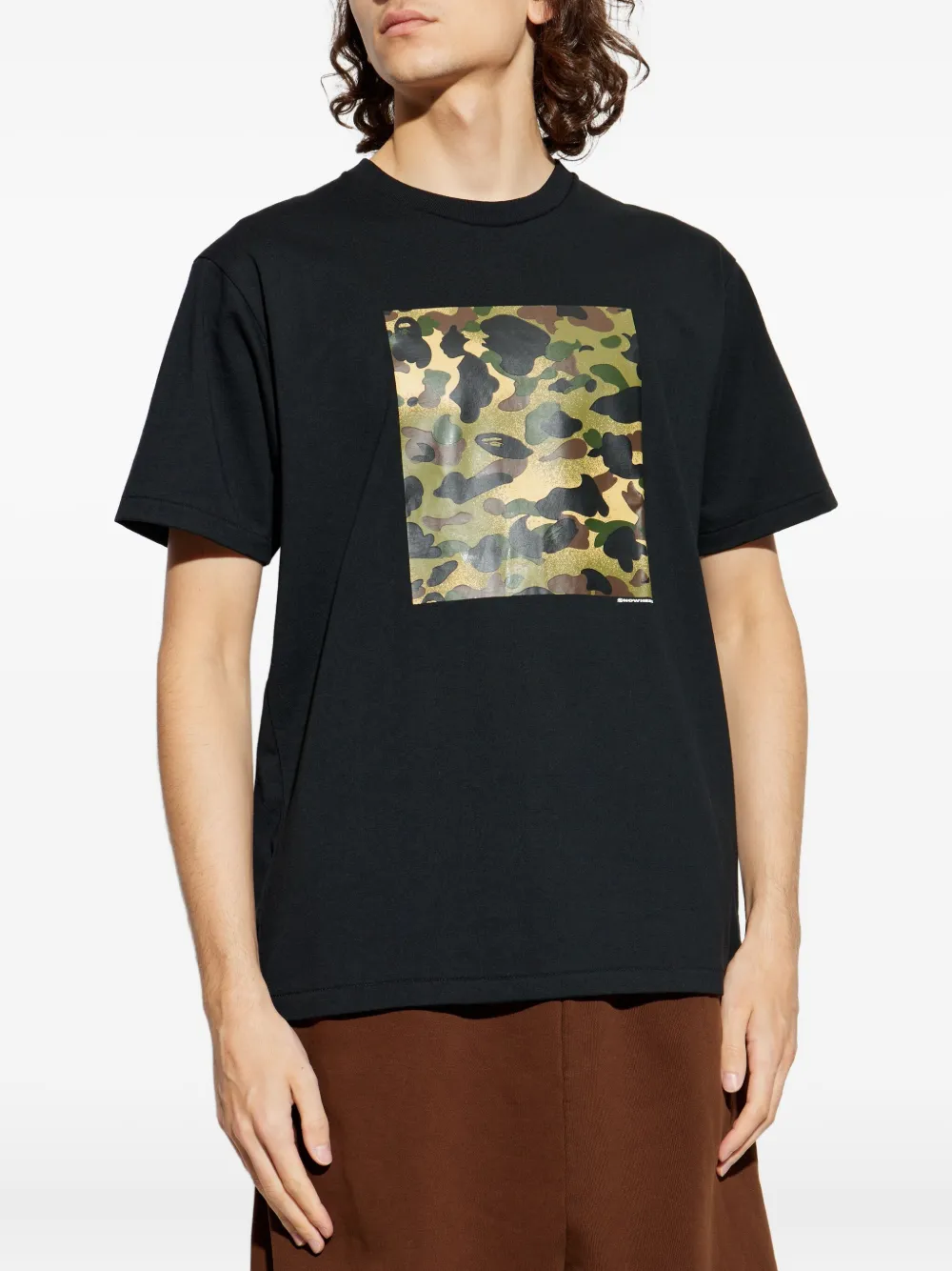 A BATHING APE T-shirt met camouflageprint Zwart