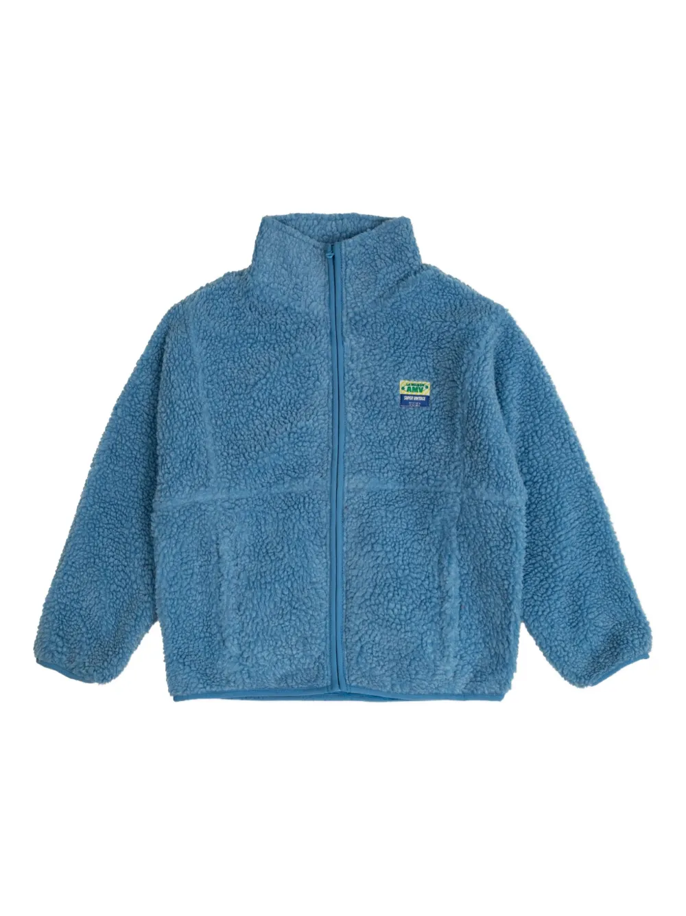 American Vintage Kids Hoktown fleece jack Blauw