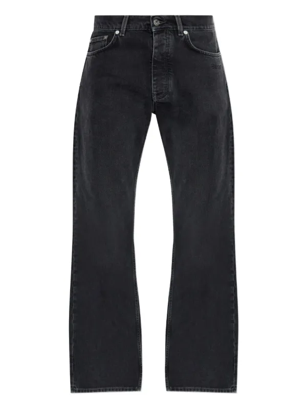 Off-White Logo-embroidered Jeans in Black