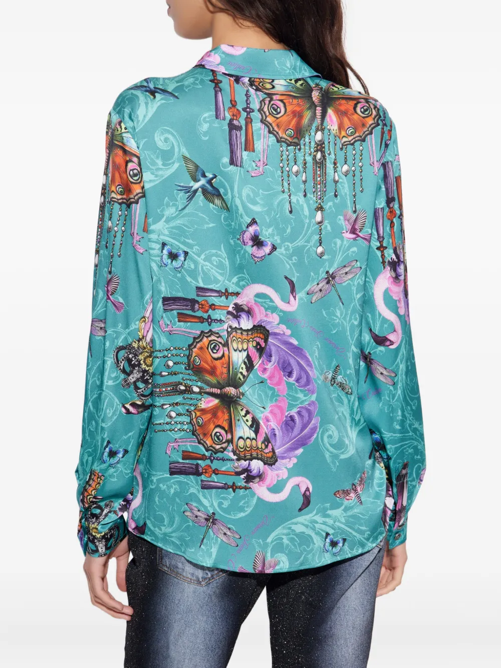Versace Jeans Couture Blouse met paisley-print Blauw