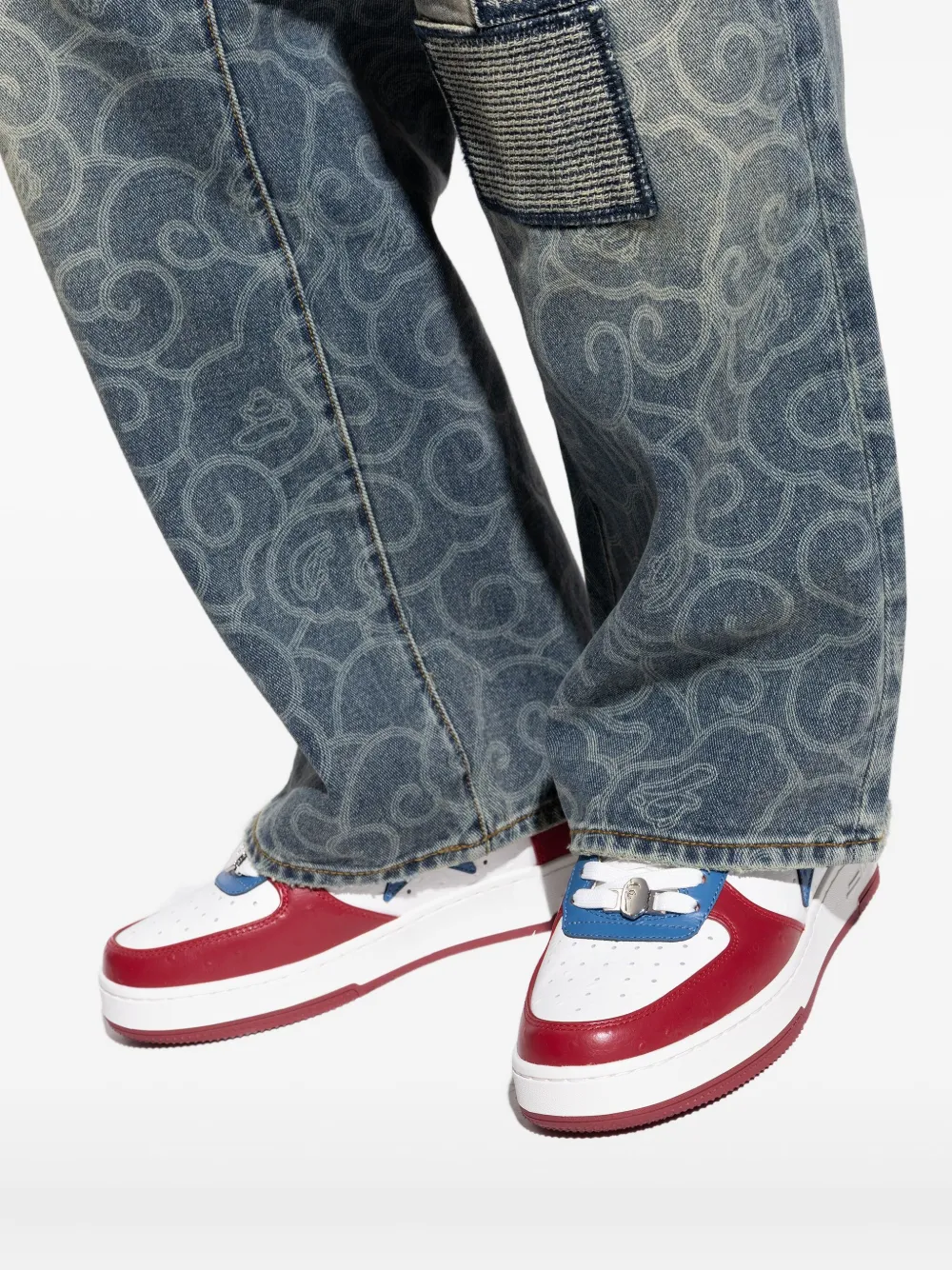 A Bathing Ape Star-patch Sneakers In Multi