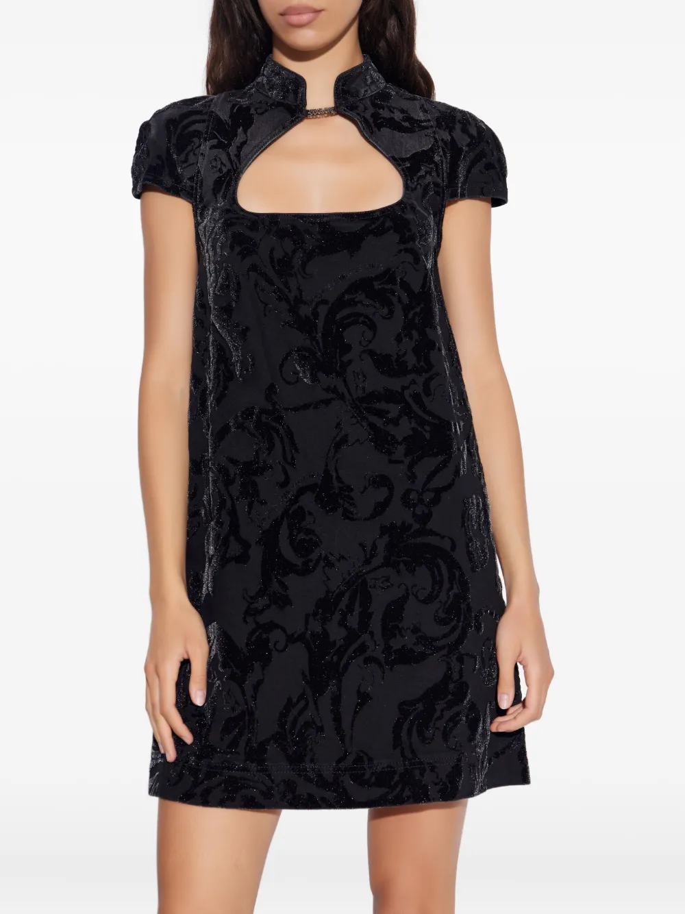 Versace Jeans Couture Mini-jurk met uitgesneden bloemen Zwart