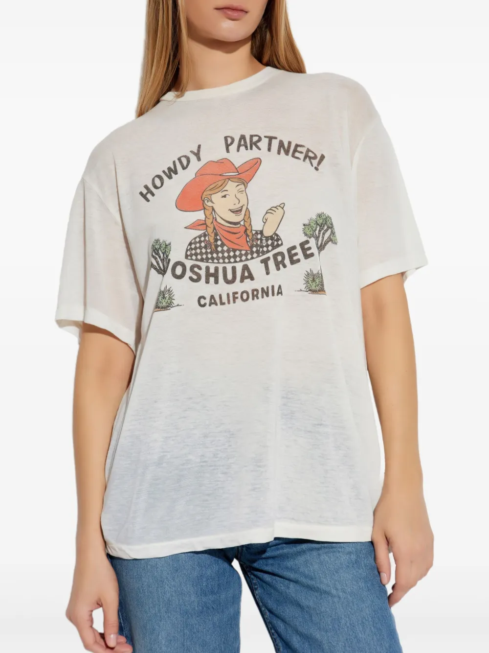 RE DONE T-shirt met print Wit