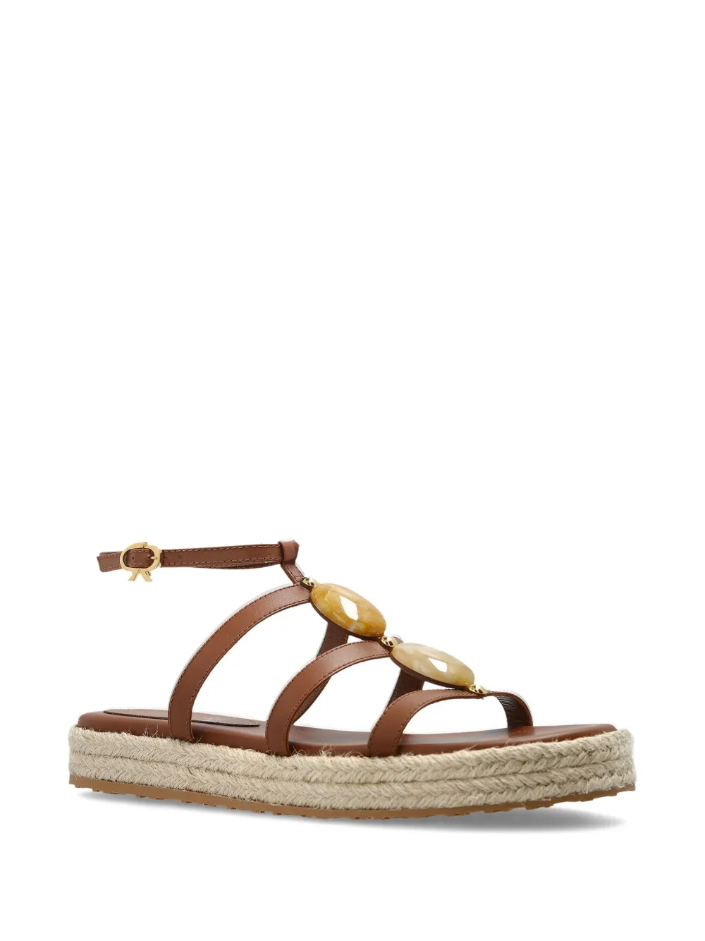 Gianvito Rossi 35mm stone-embellished espadrilles Bruin