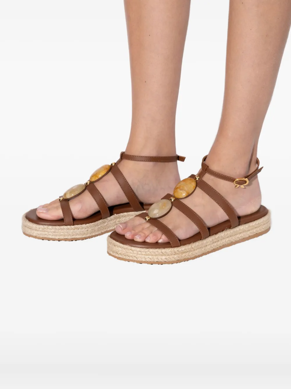 Gianvito Rossi 35mm stone-embellished espadrilles Bruin