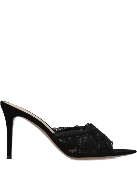Gianvito Rossi lace heeled mules