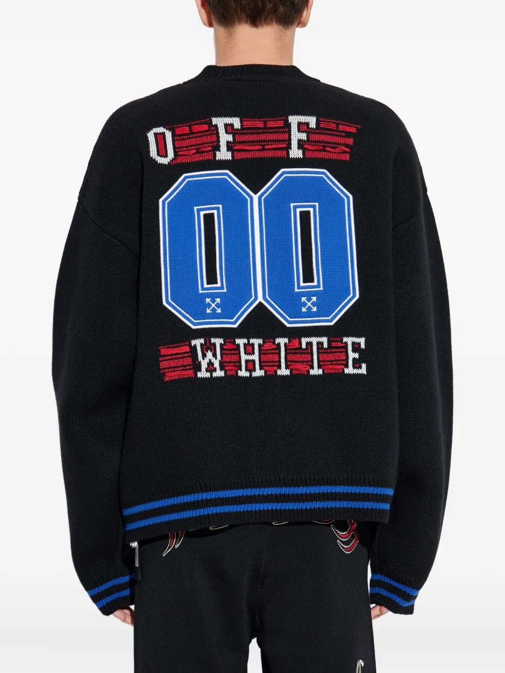 Off-White Gebreid vest met logo Zwart