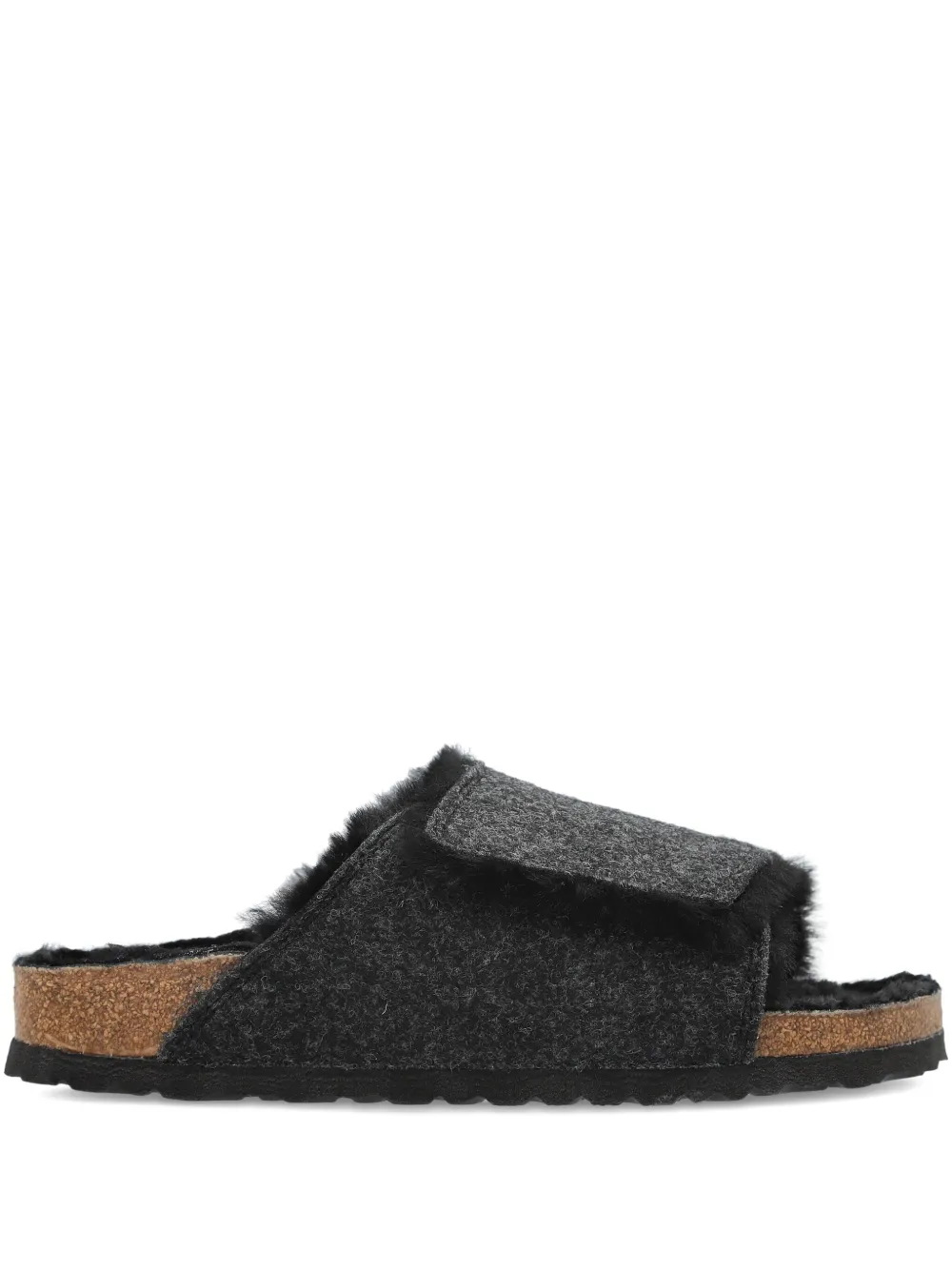 Birkenstock Solana Felt Touch-strap Slippers In Black
