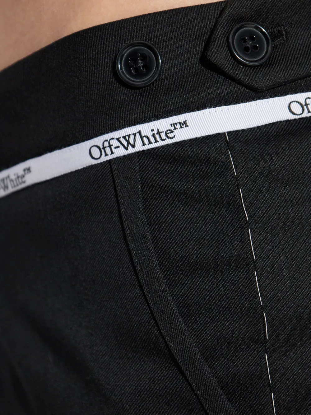 Off-white Logo-waistband Trousers In Black