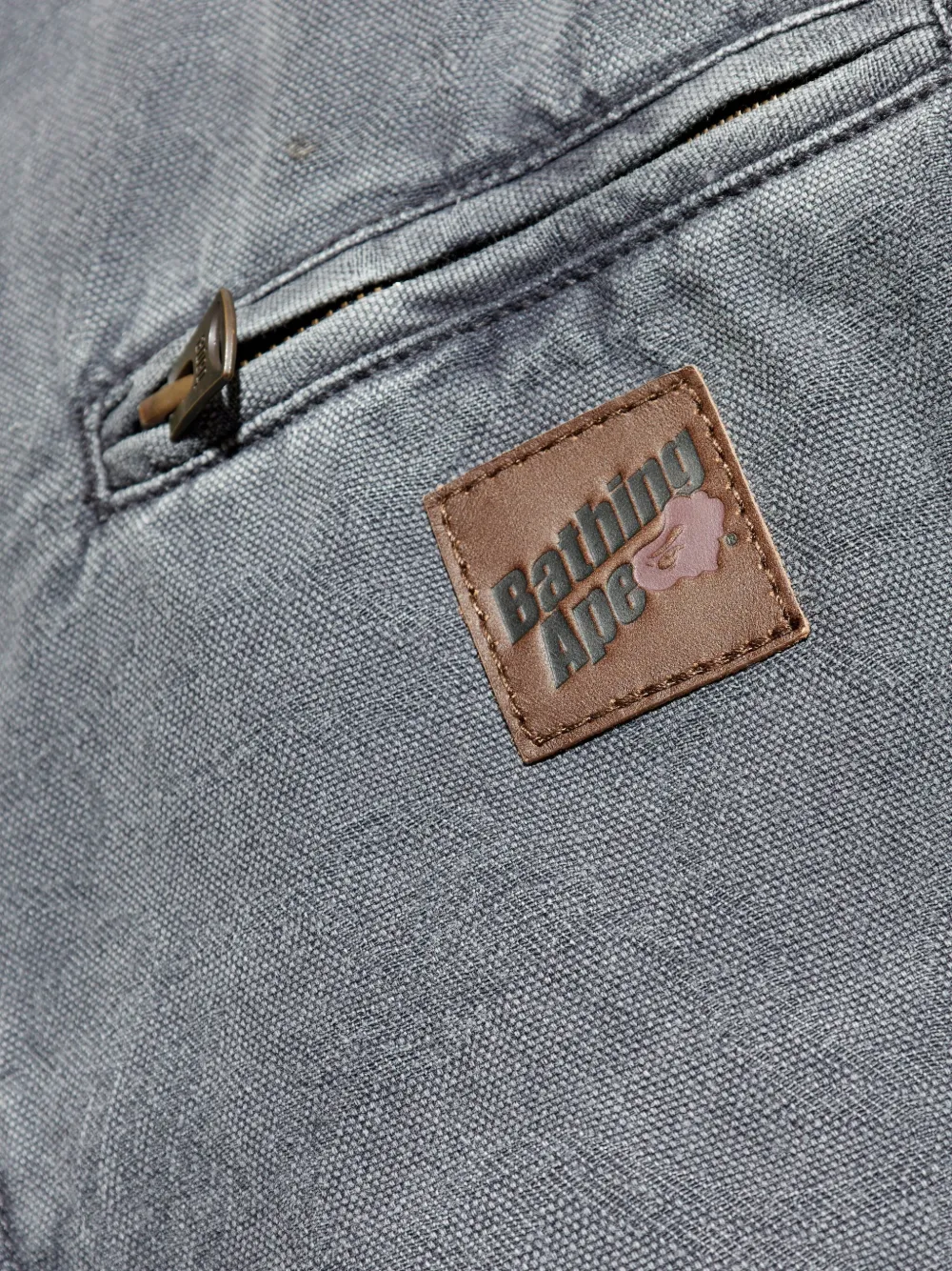 A BATHING APE Shirtjack met ribfluwelen kraag Grijs