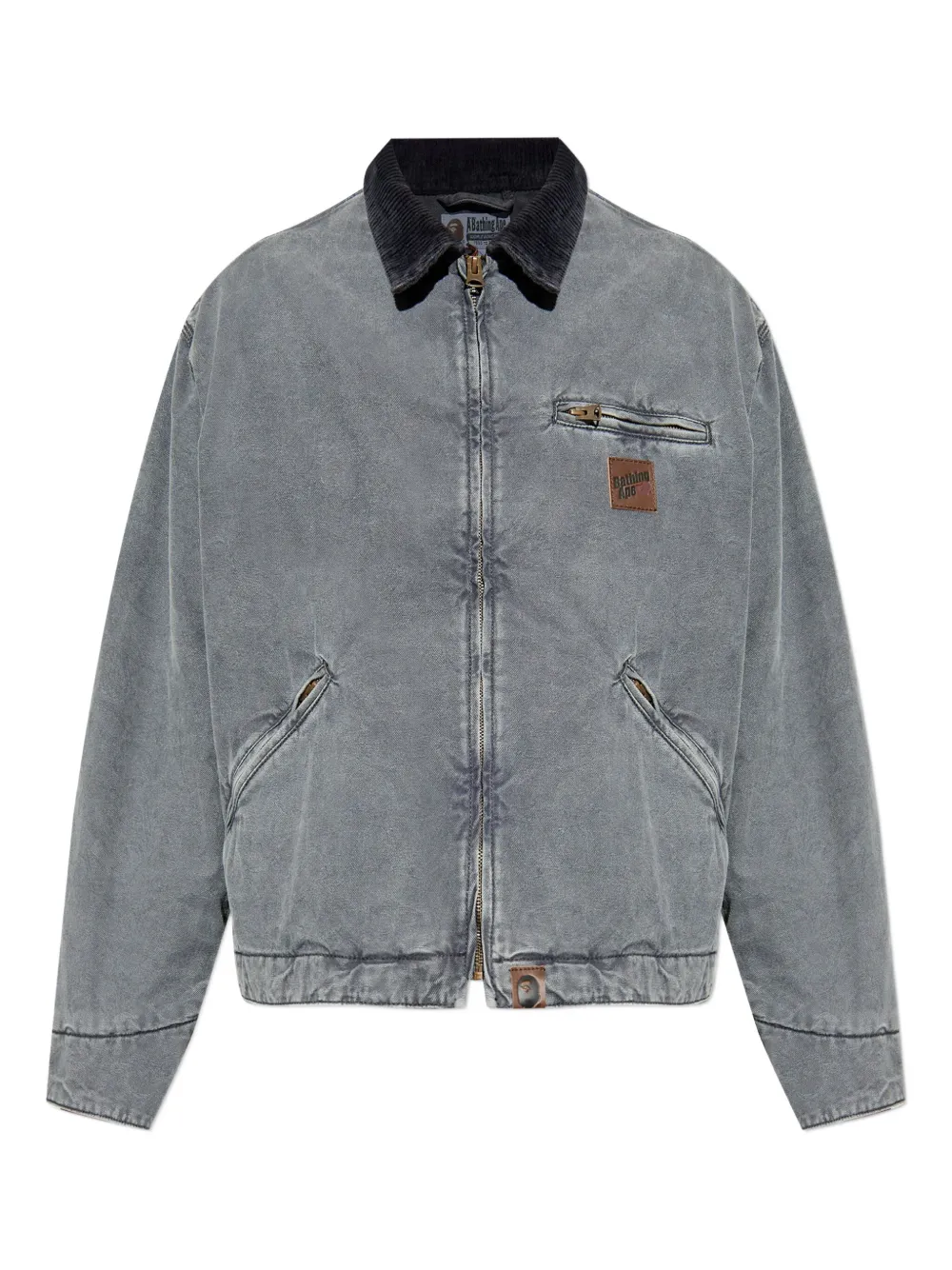 A BATHING APE® corduroy-collar overshirt | Grey | Image 1