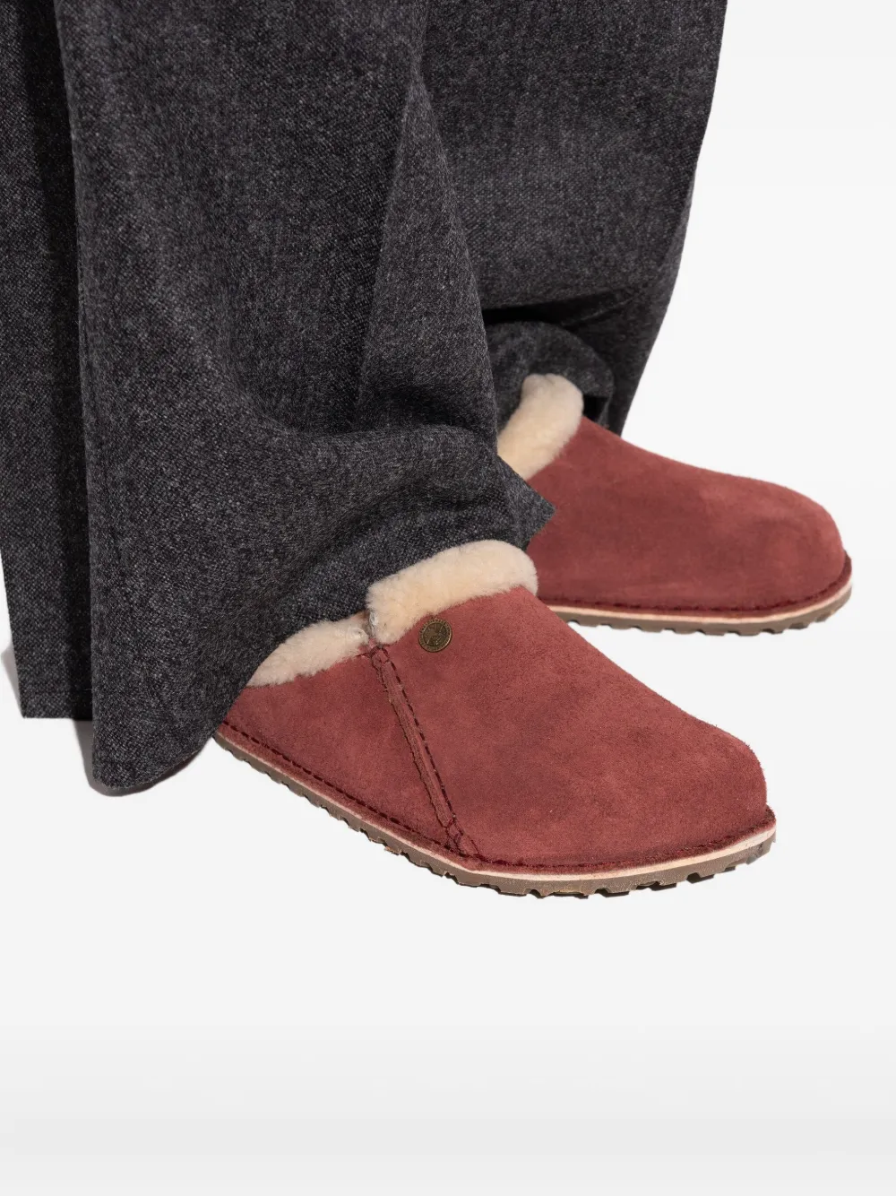 Birkenstock Suede Mules In Red