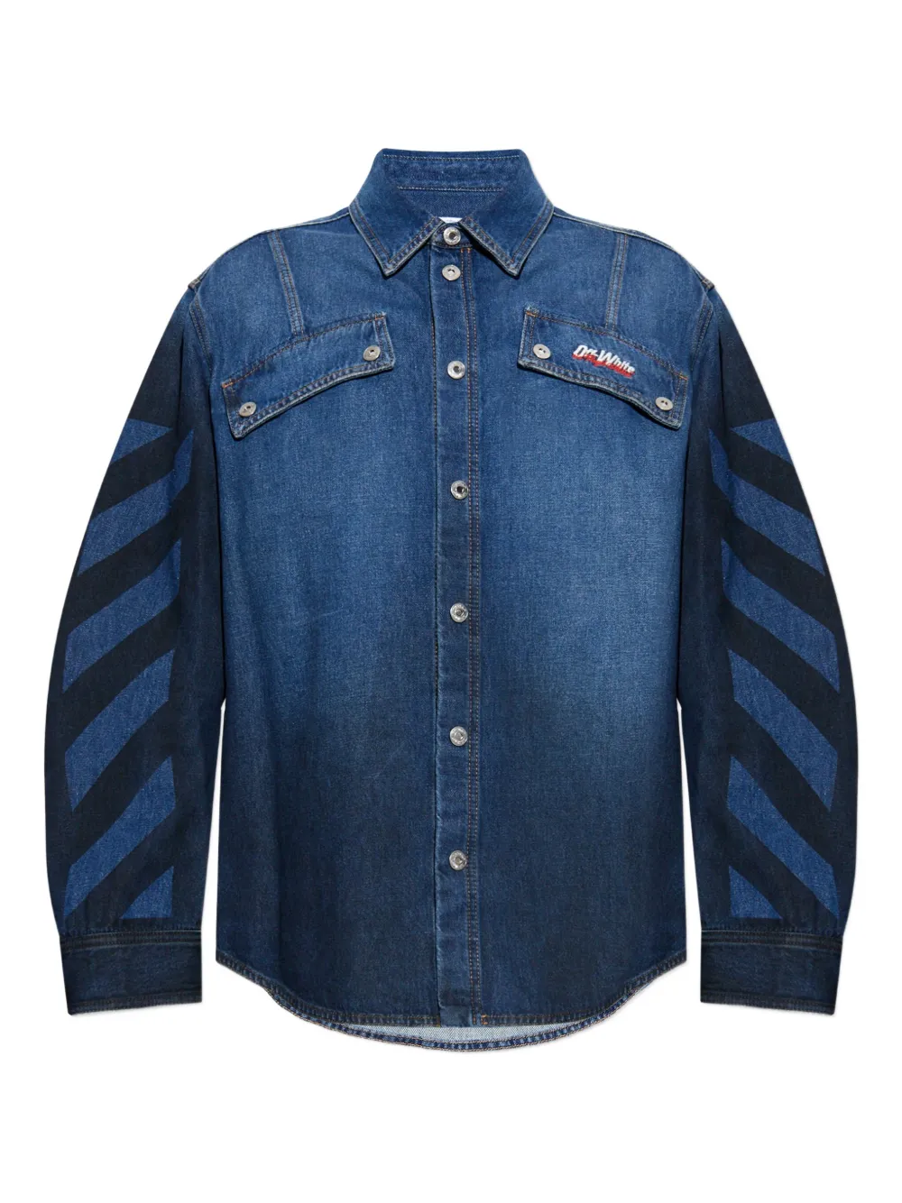 Off-White camisa con bolsillo en chevron | azul | Image 1