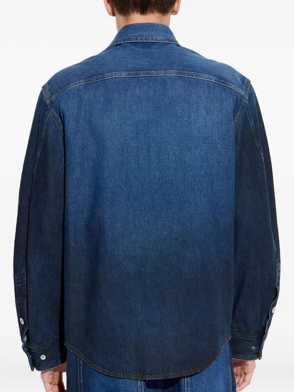 Off-White Overhemd met chevron zak Blauw