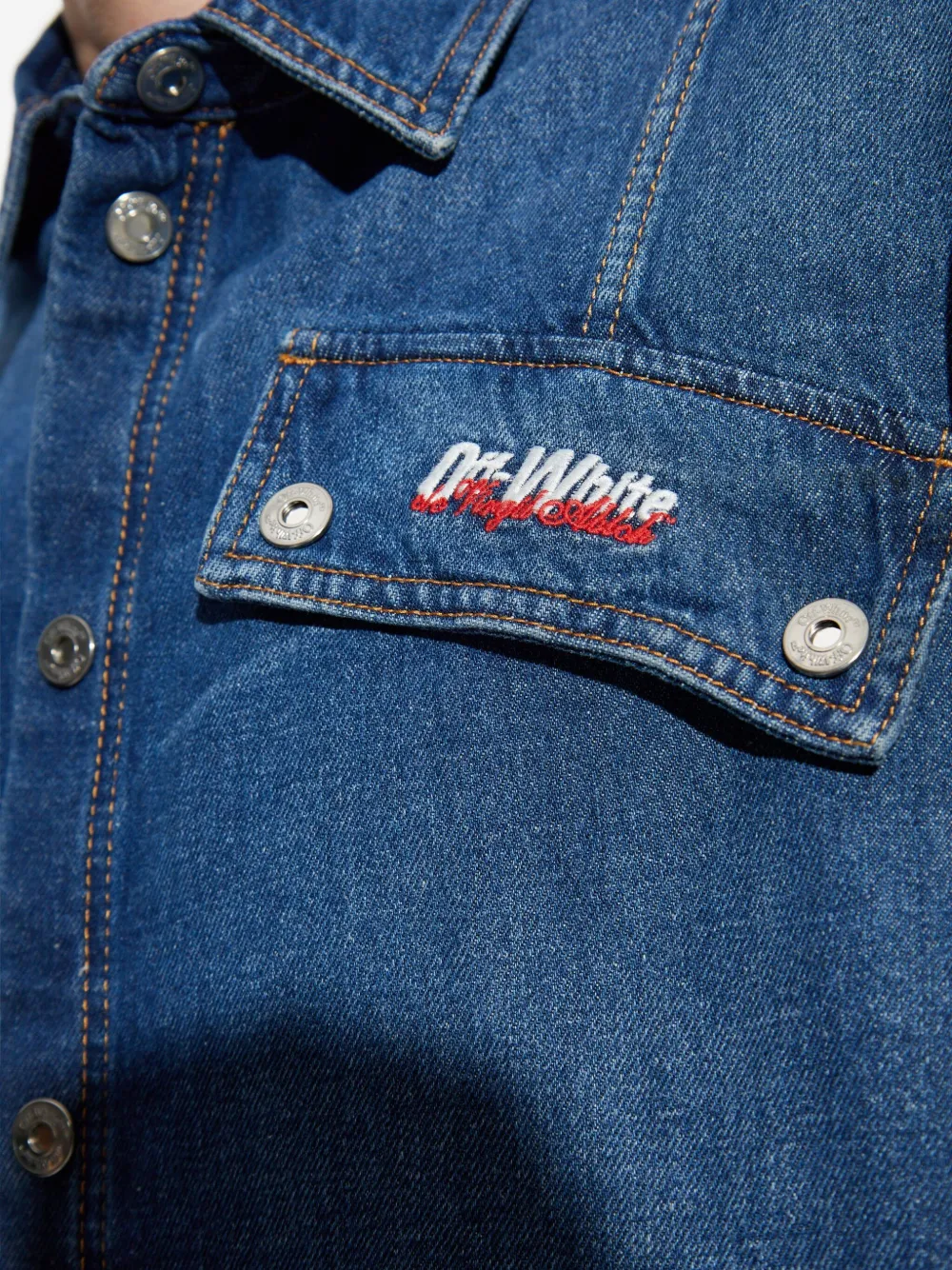 Off-White Overhemd met chevron zak Blauw