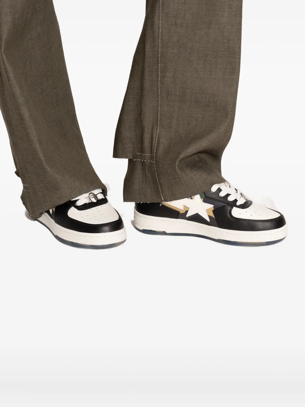 A Bathing Ape Star-patch Sneakers In Black