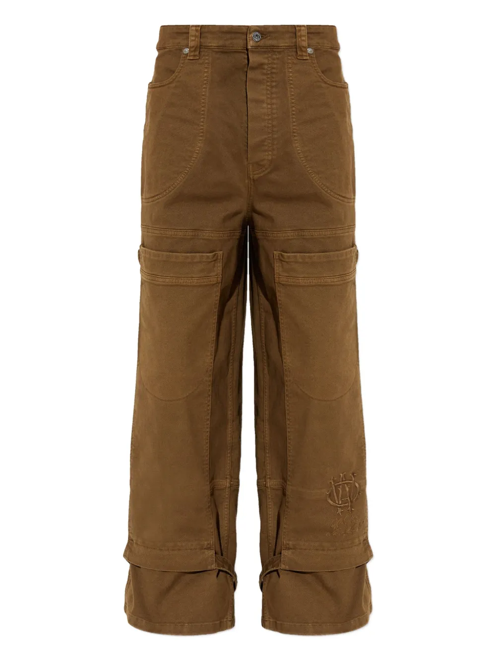 Off-White pantalones estilo carpintero de lona | marrón | Image 1