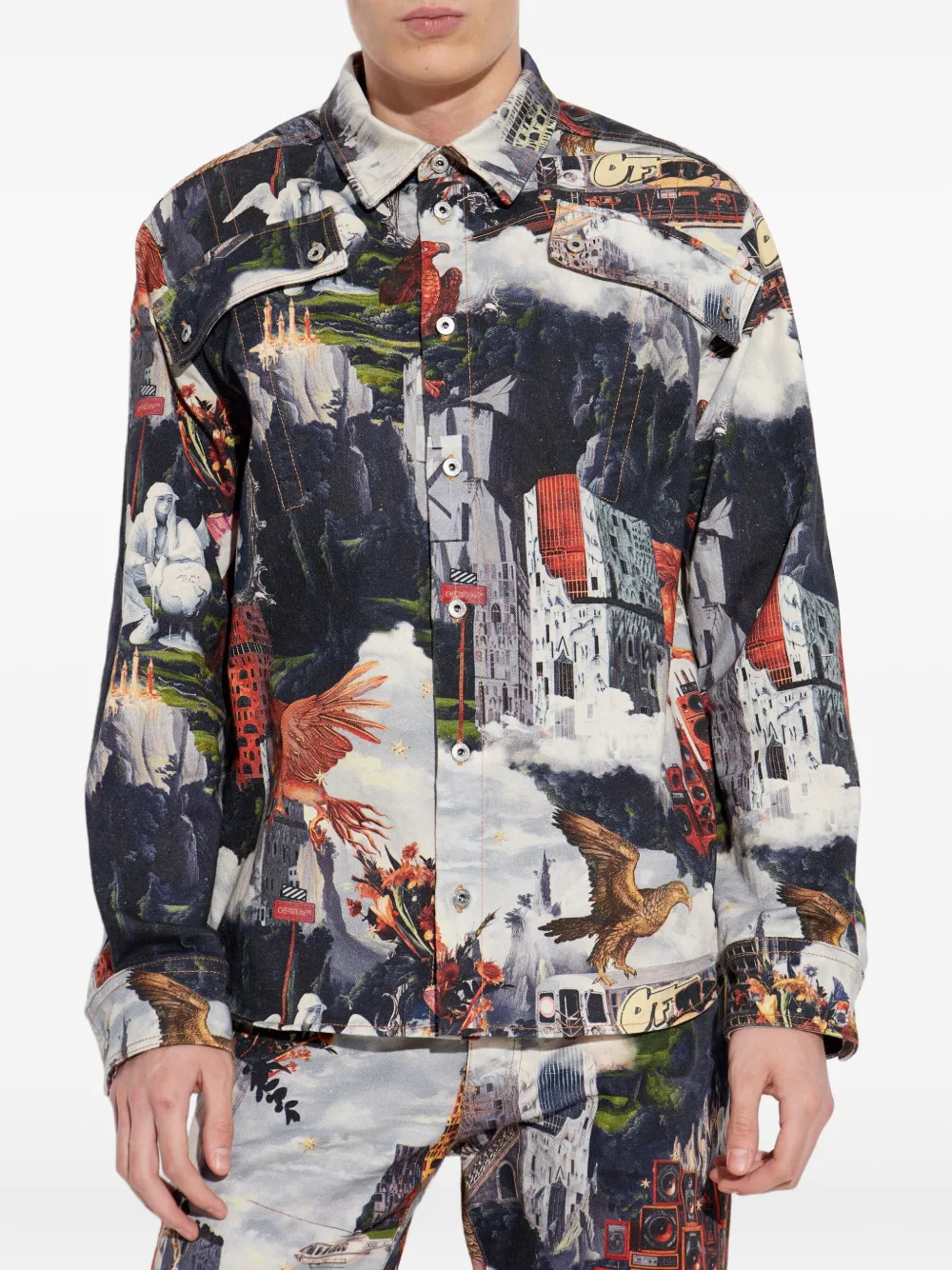 Off-White Overhemd met print Blauw