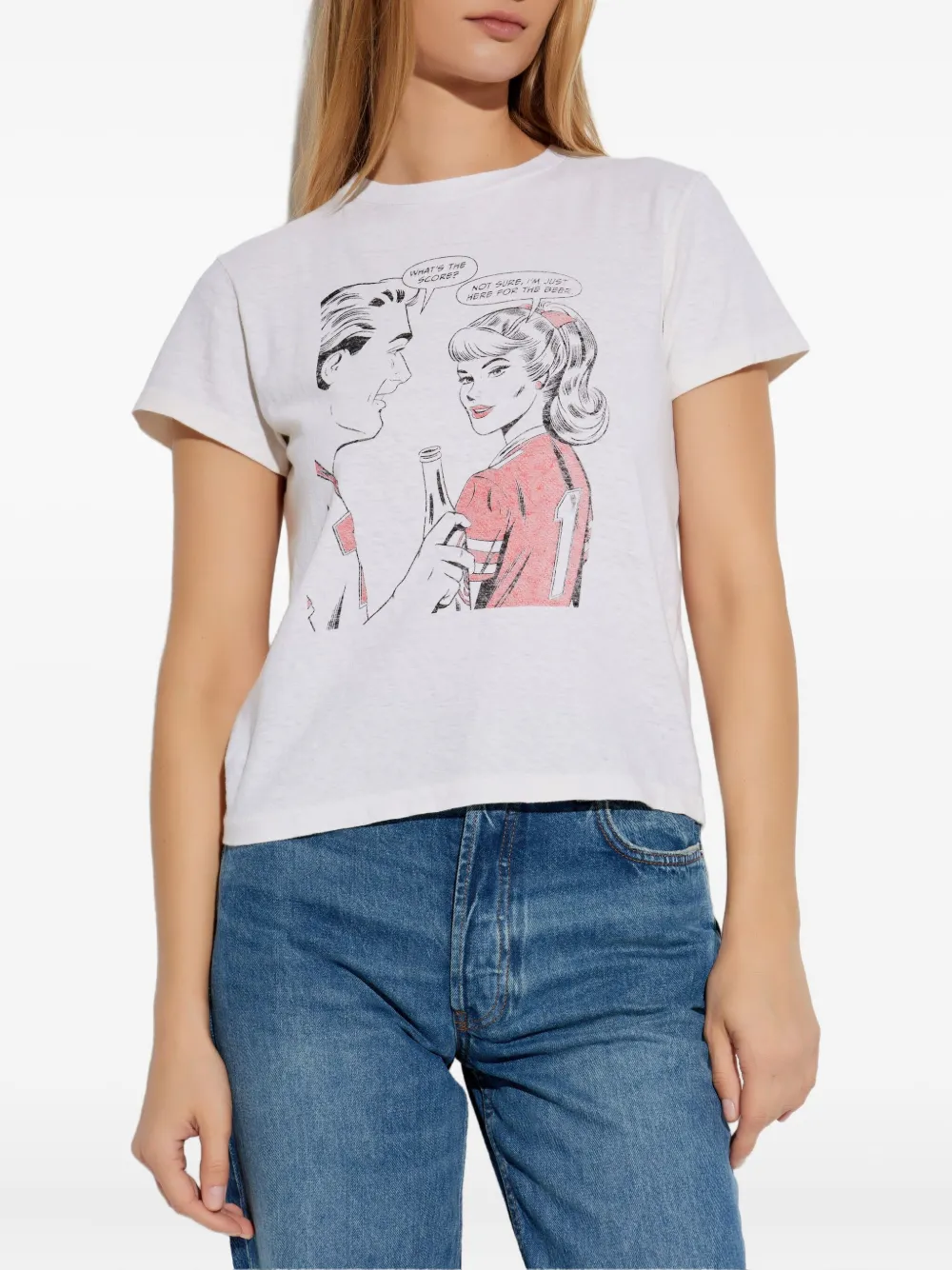 RE DONE T-shirt met print Wit