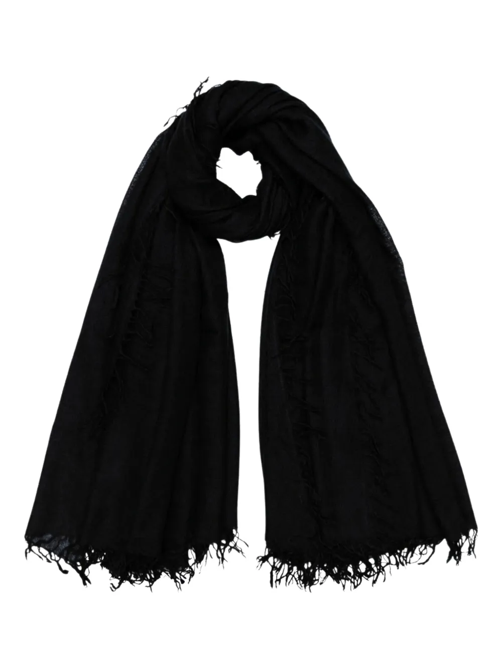 Faliero Sarti Enrica fringed scarf Zwart