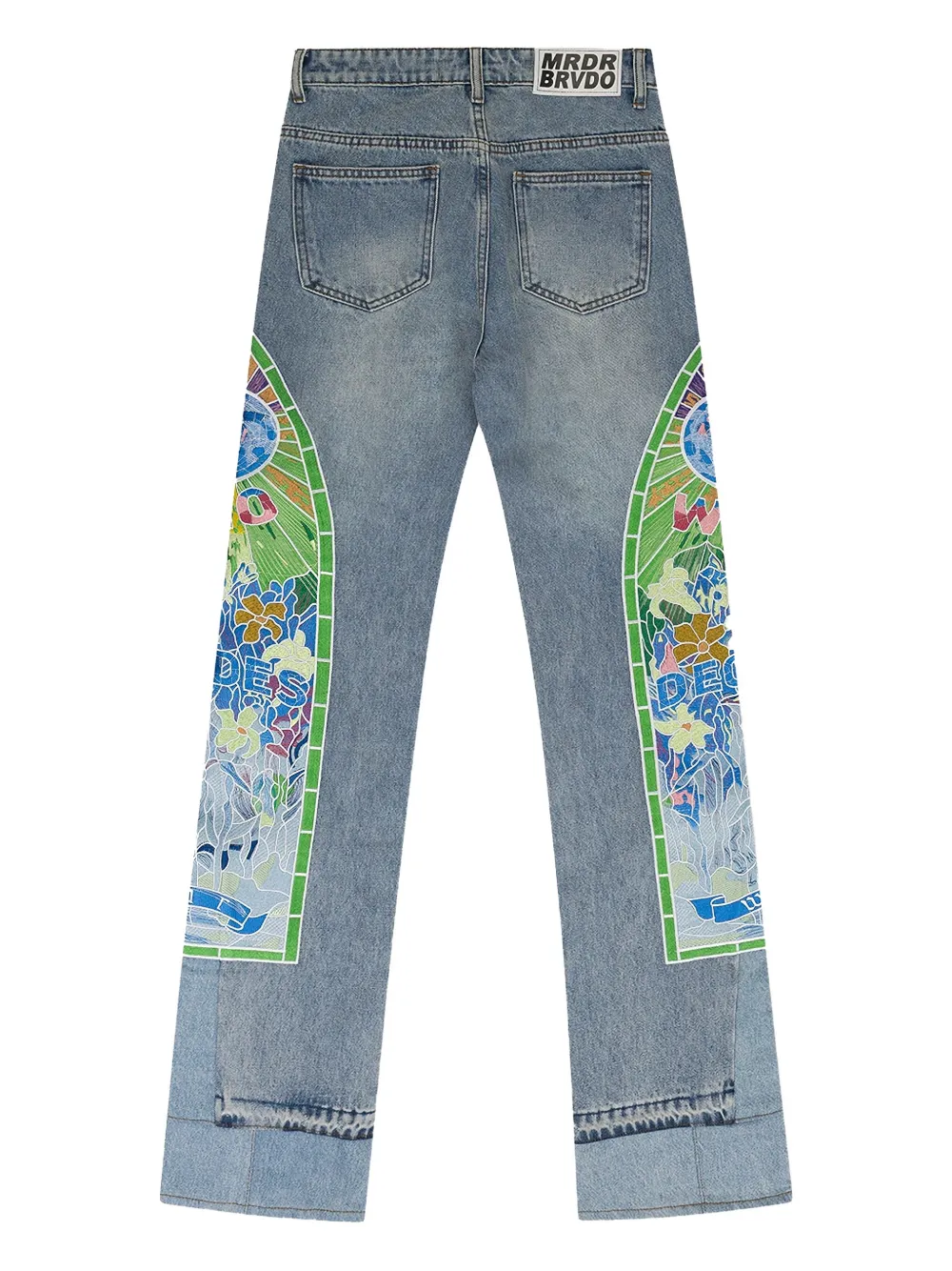 Who Decides War Jeans met grafische print - Blauw