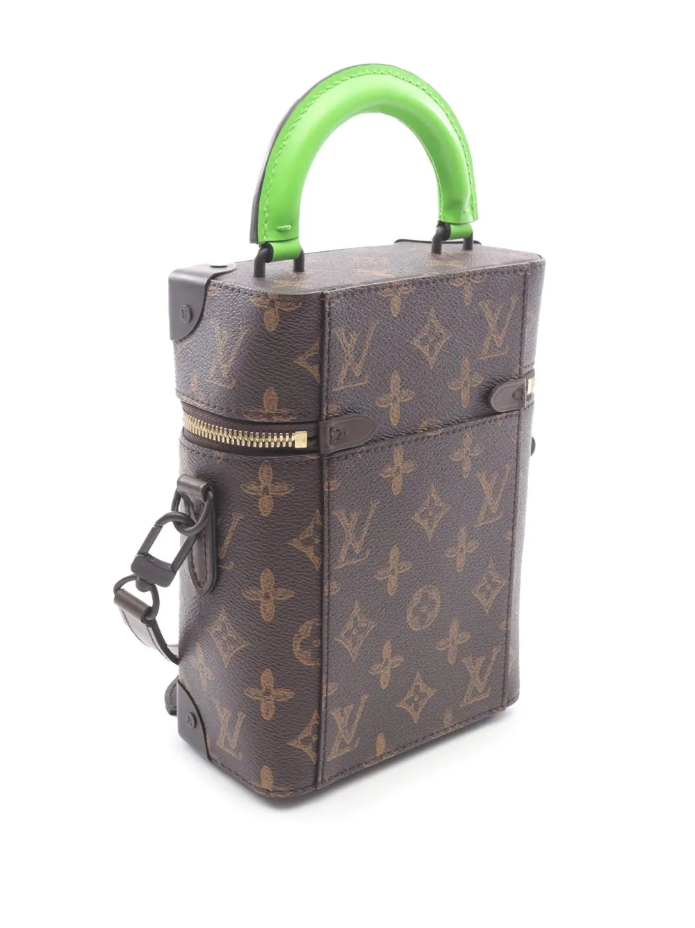 Pre-owned Louis Vuitton 2022 Monogram Vertical Box Trunk Satchel In Brown