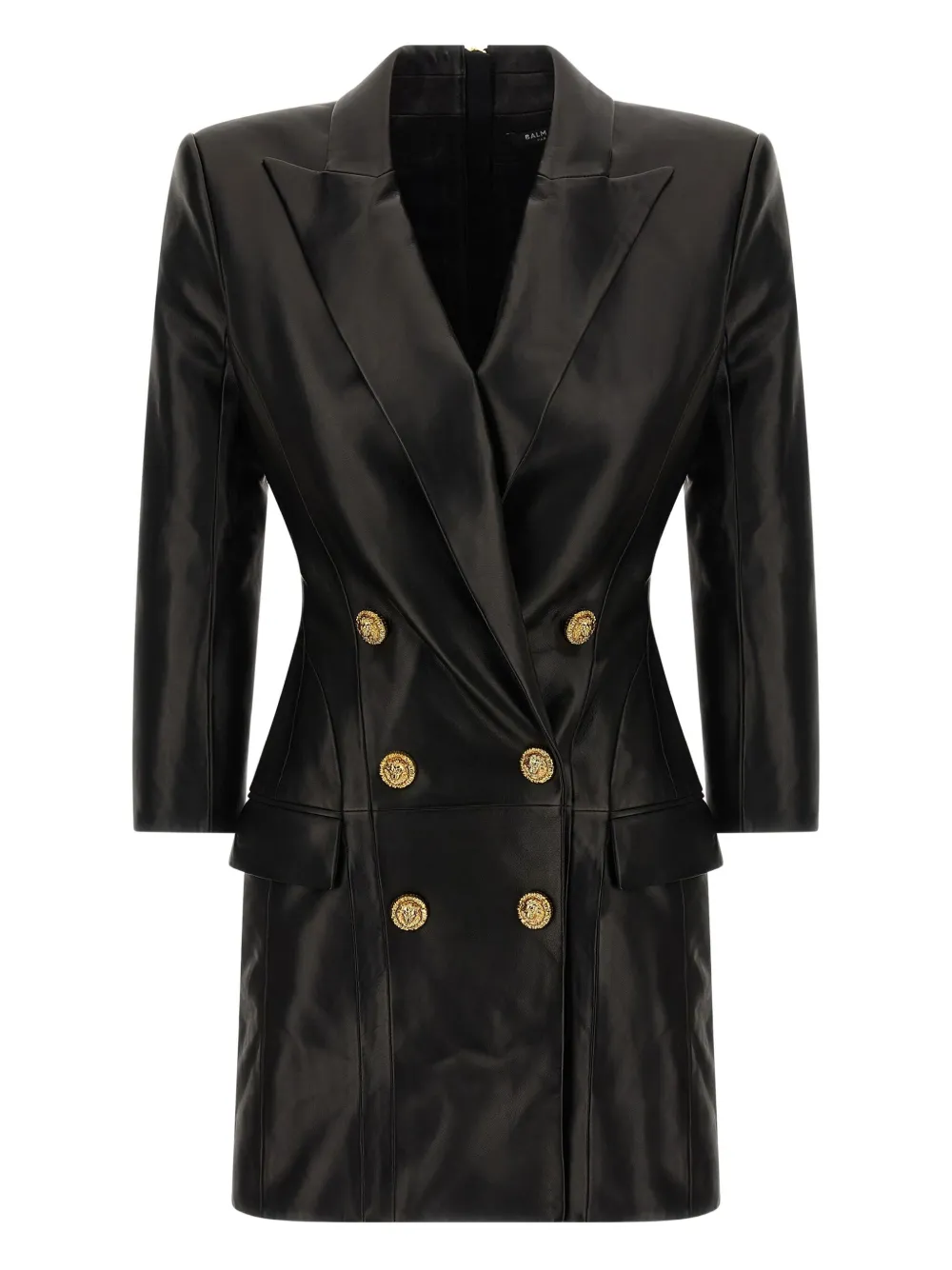 Balmain Tailored Double-breasted Blazer Style Dress In Black