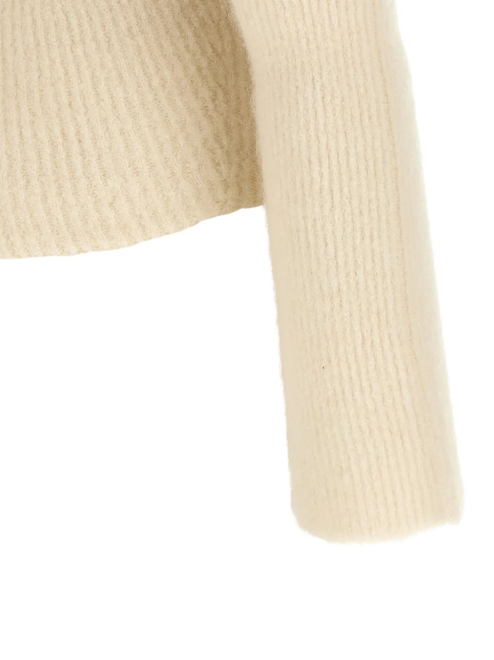 Rick Owens Long Sleeve Off Shoulder Knit Sweater In Neutral