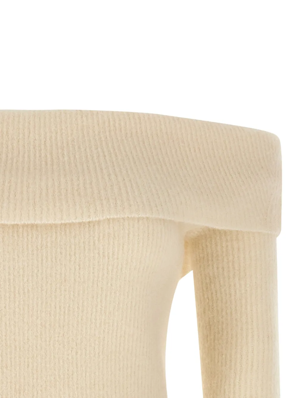 Rick Owens Long Sleeve Off Shoulder Knit Sweater In Neutral