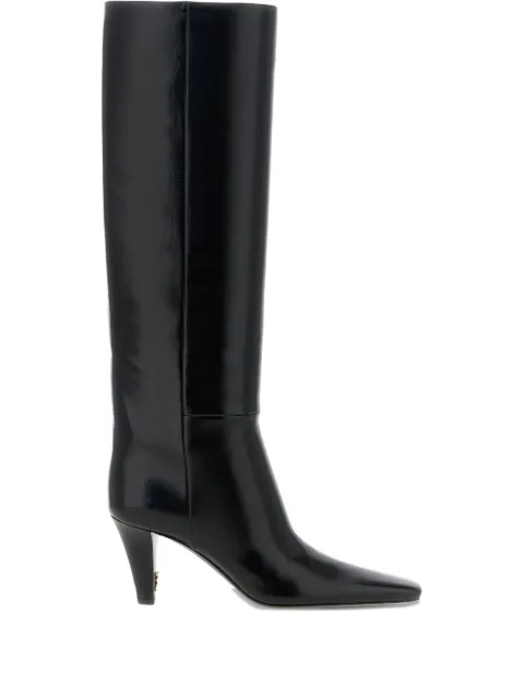 Saint Laurent 75mm Jill pointed logo heel boots