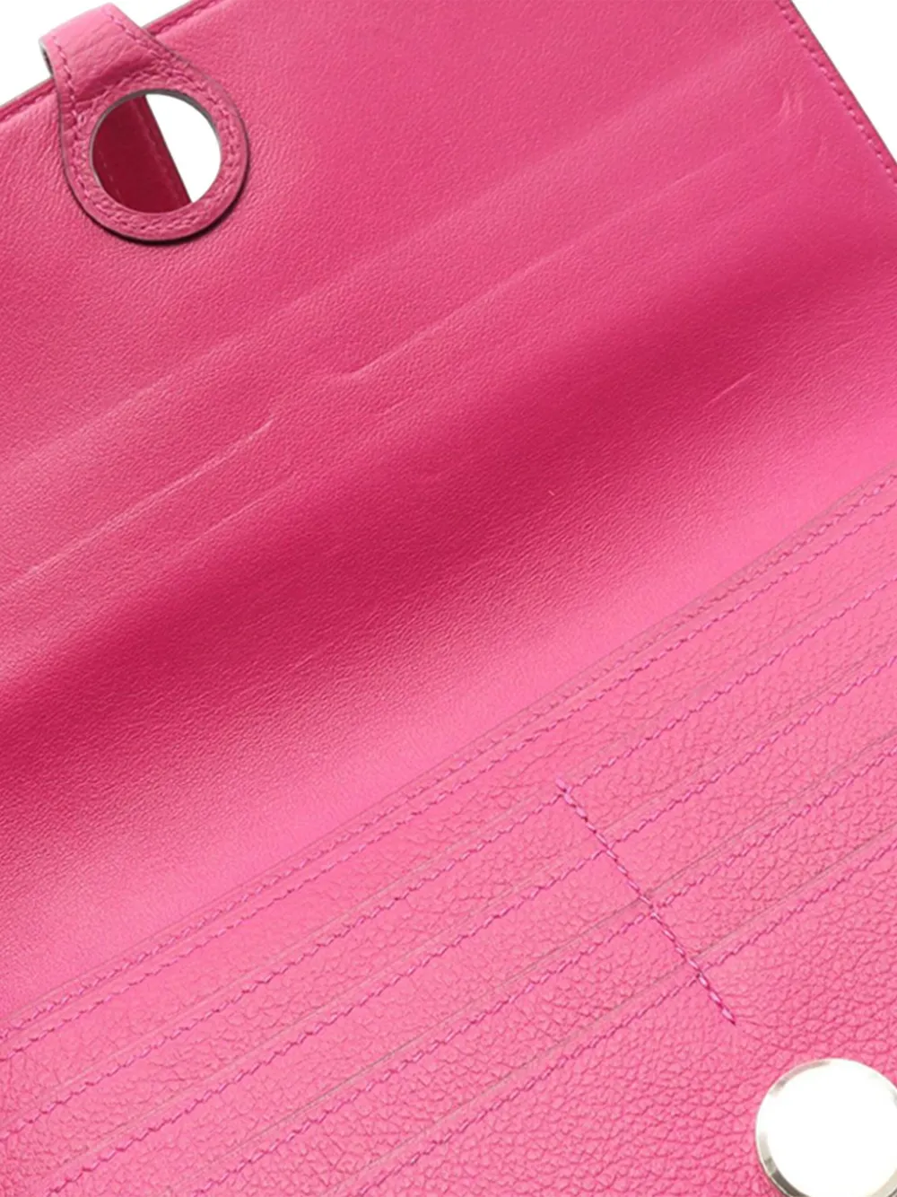 Pre-owned Hermes 2018 Evercolor Dogon Wallet Long Wallets In Pink