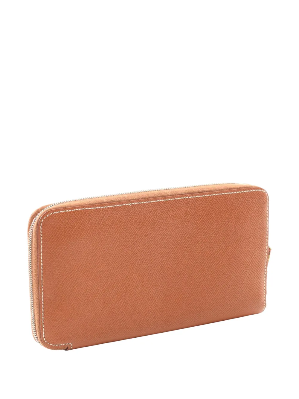 Pre-owned Hermes 2014 Epsom Azap Silk'in Wallet Long Wallets In Brown