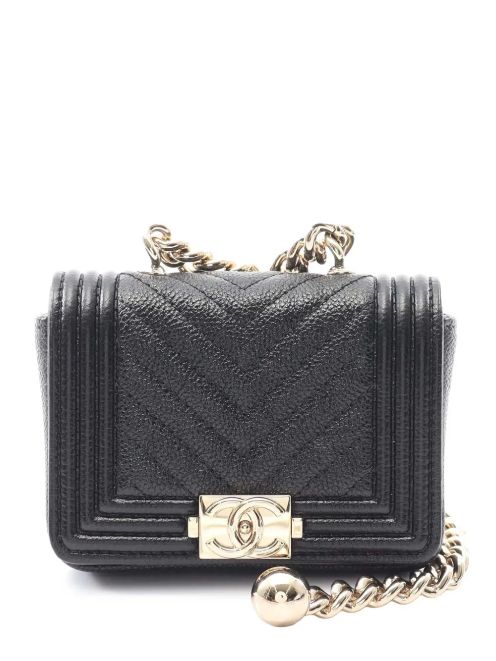 CHANEL Pre-Owned 2021 Chevron Caviar Boy belt bag | Black | Image 1
