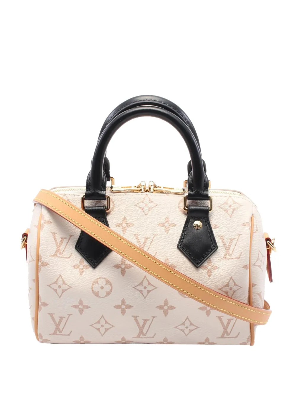 Pre-owned Louis Vuitton 2021-2025 Monogram Dune Speedy Bandouliere 20 Satchel In Brown