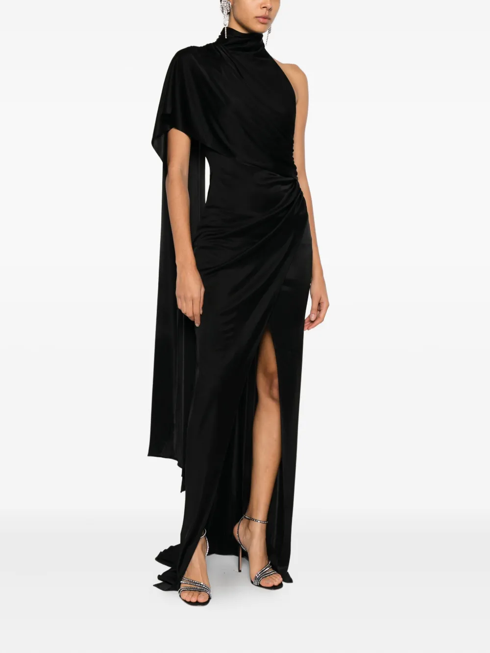 The Andamane Waverly Halterneck Maxi Dress In Black