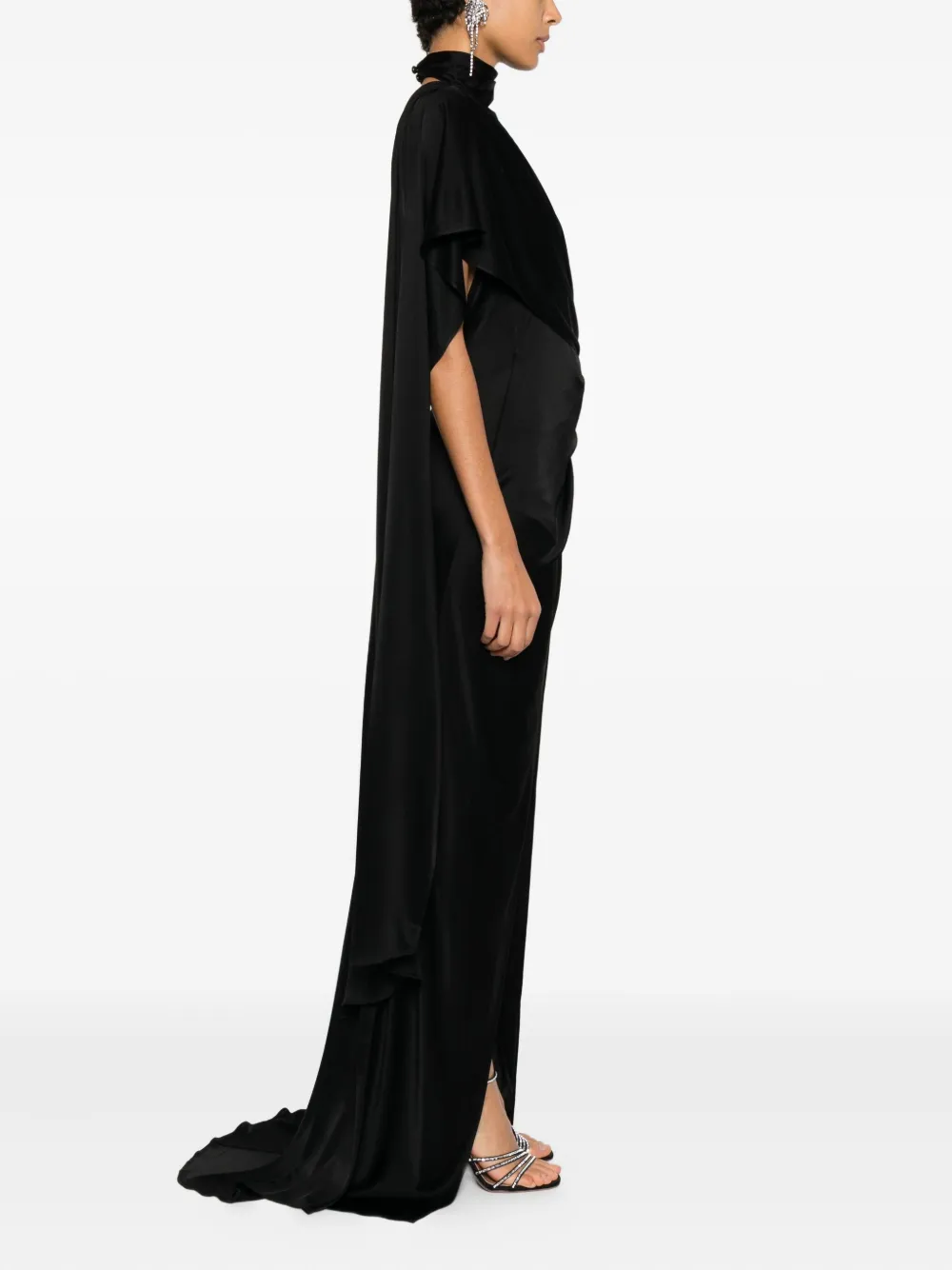 The Andamane Waverly Halterneck Maxi Dress In Black
