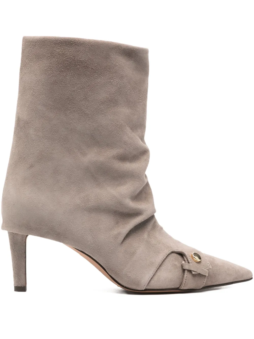 The Seller 75mm pointed buckle ankle boots Grijs