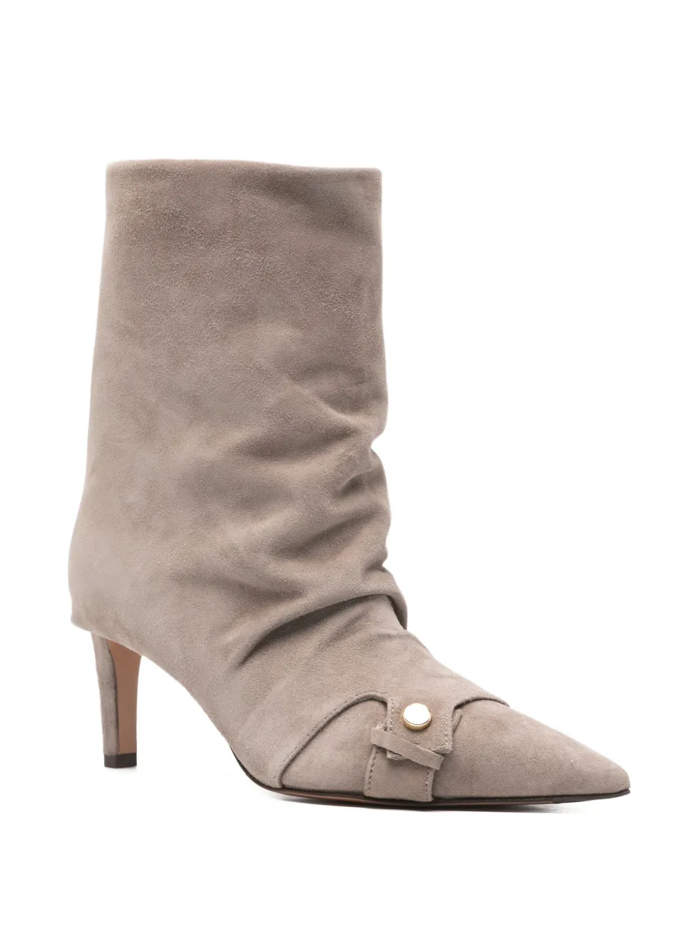 The Seller 75mm pointed buckle ankle boots Grijs